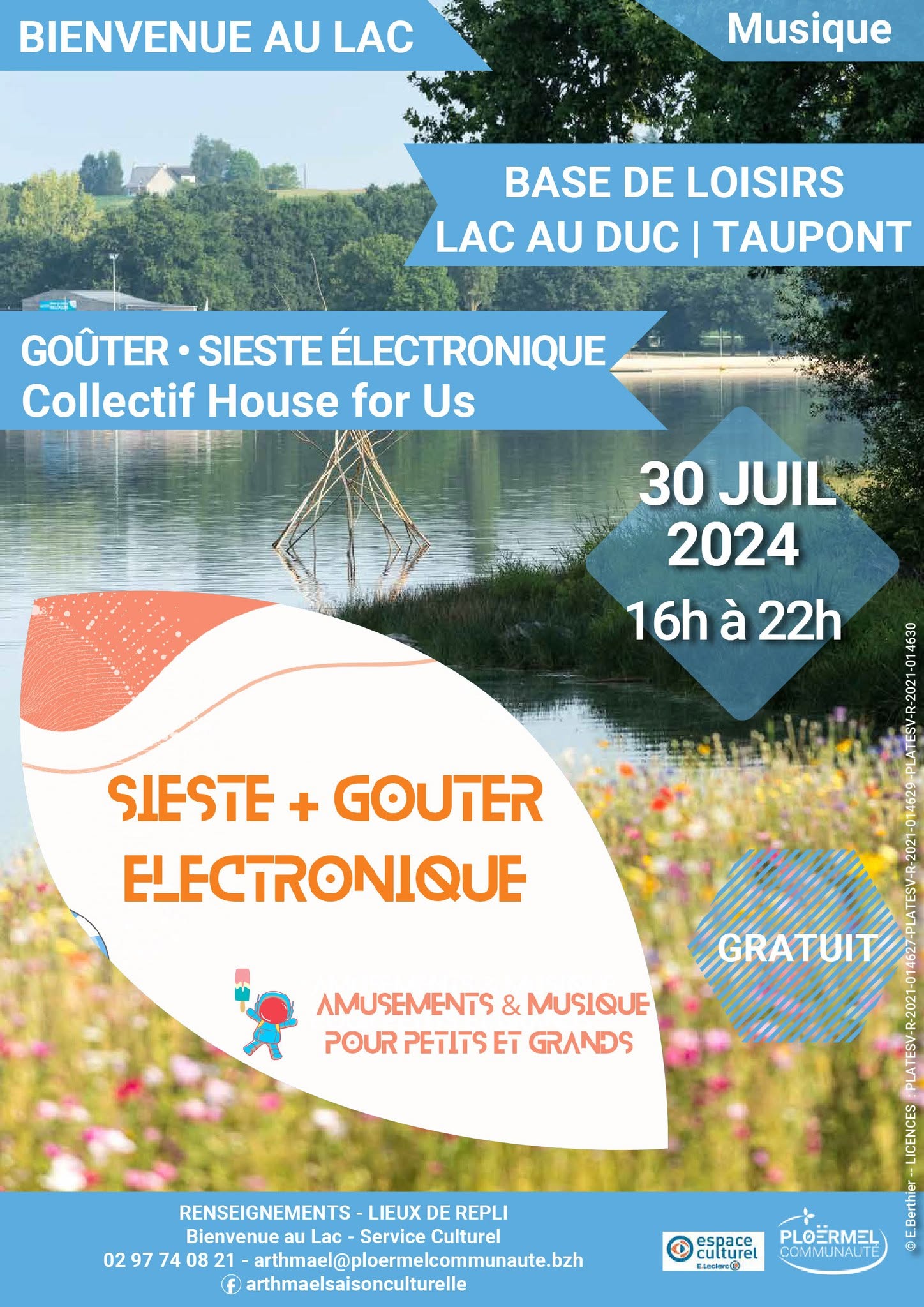 Affiche officielle Ploërmel Communauté du Goûter Électronique au Lac au Duc